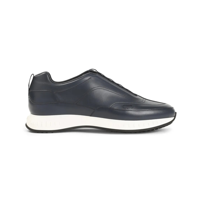 John Lobb Low-Top-Sneaker Leather Sneakers With Rubber Sole Blue