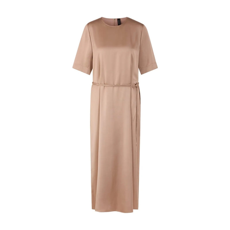 Marc Cain  Midikleid aus Satin Hellbraun