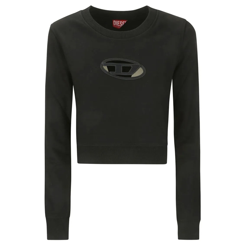 Diesel Chemise Black Woman Logo Sweatshirt Black
