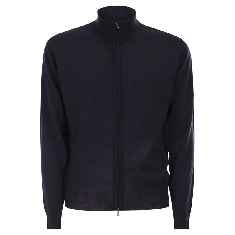 John Smedley Vest Extra Fine Merino Wool Cardigan Blue