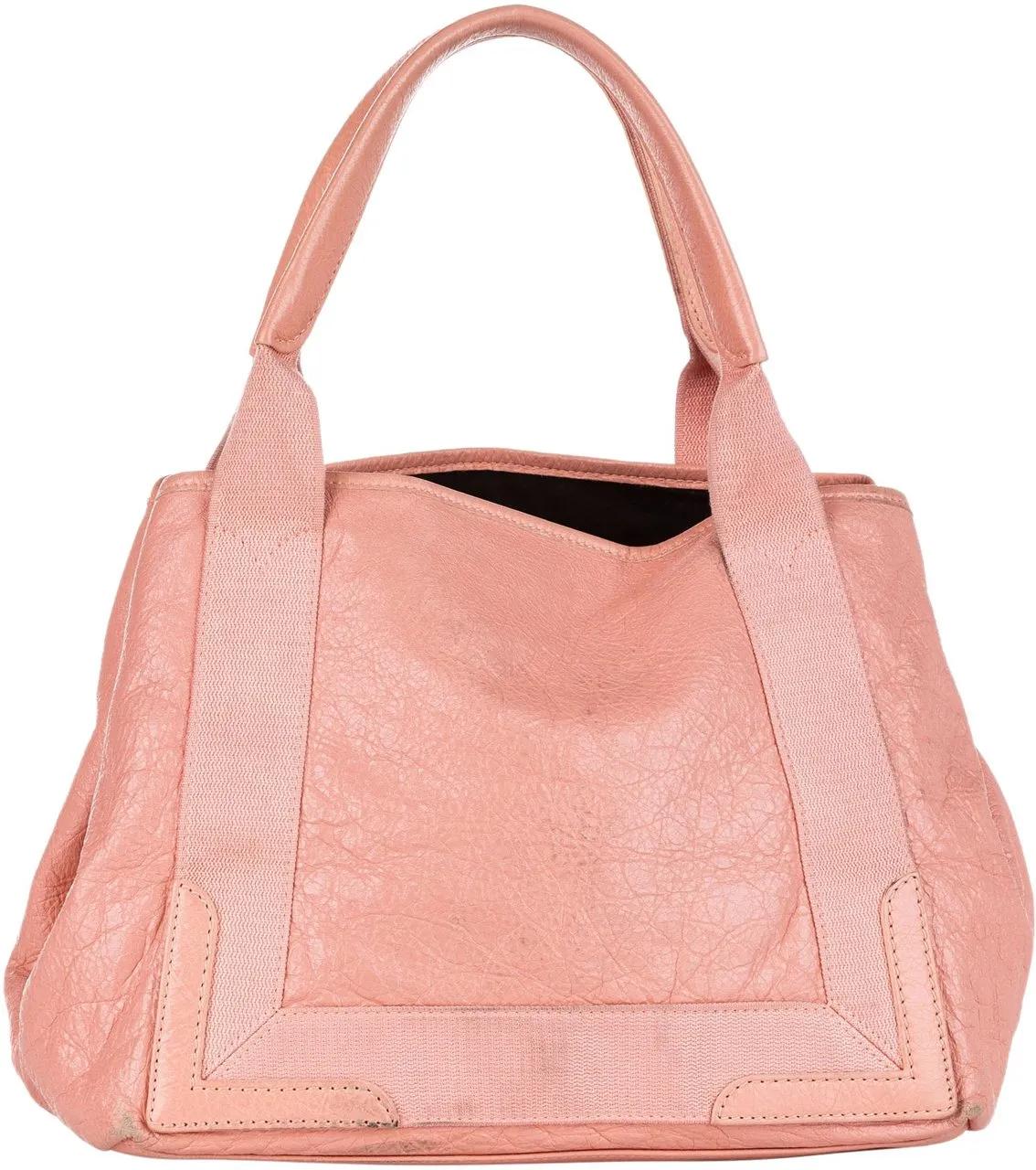 Balenciaga Totes & shoppers Navy Cabas S Leather Tote Bag in poeder roze