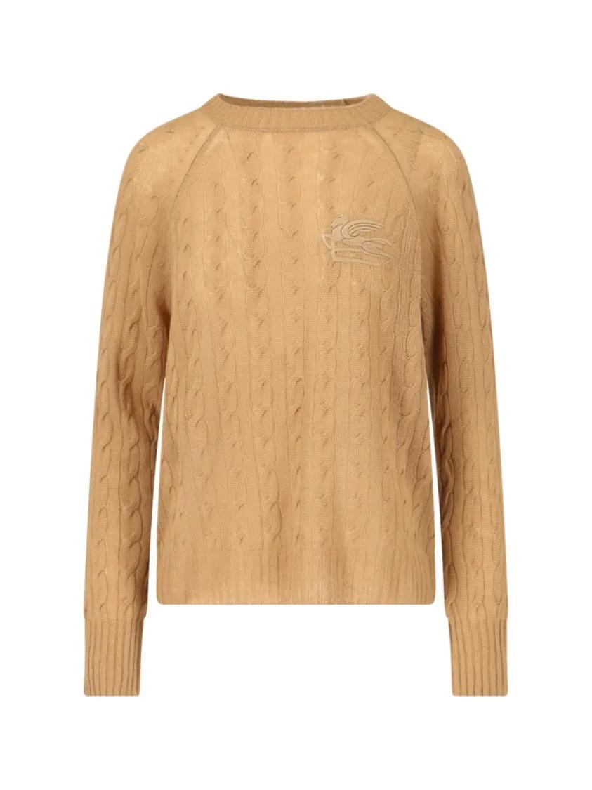 Thumbnail - Etro - Beige Cashmere Sweater With All-Over Cable Knit - Größe 42 - beige