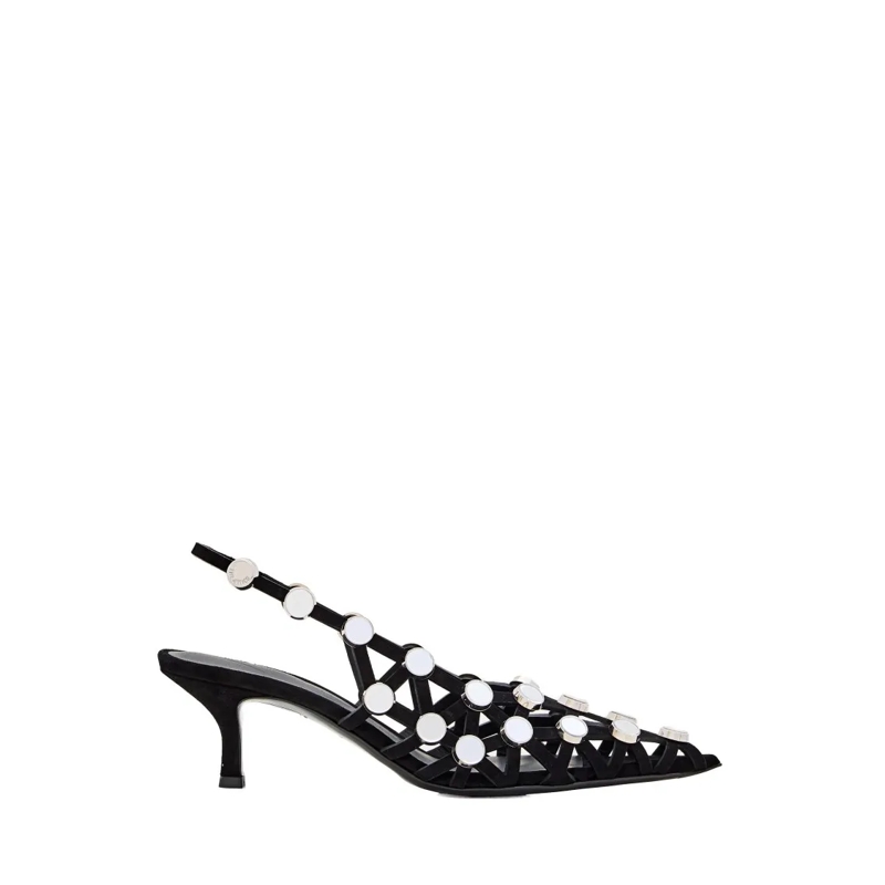 The Attico Pumps Black Suede Grid Slingback Shoes Black