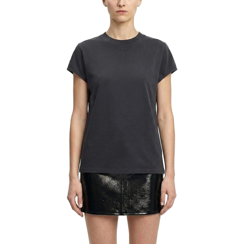 Courrèges Chemisier T-Shirt mit Logo grau(Image 2)