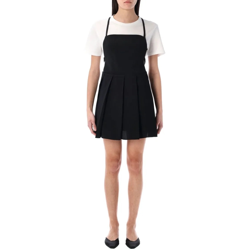Low Classic Minikleid Pleated Mini Dress Black