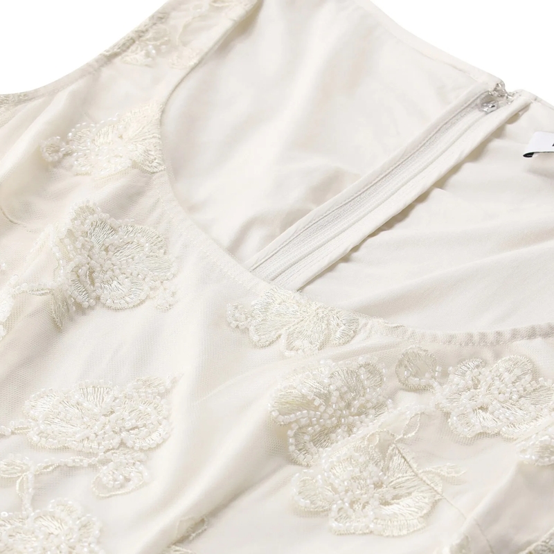 Rotate Mini-robe Minikleid mit Perlen weiß(Image 4)