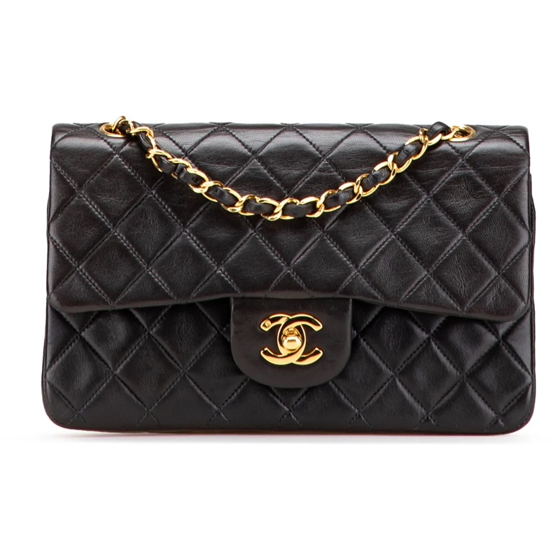 Chanel Sac à bandoulière Small Classic Lambskin Double Flap schwarz