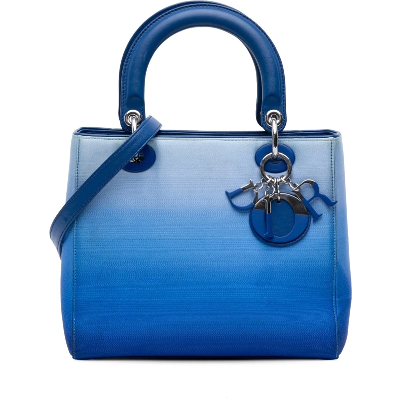 Christian Dior Schultertasche Medium Denim Ombre Lady Dior blau