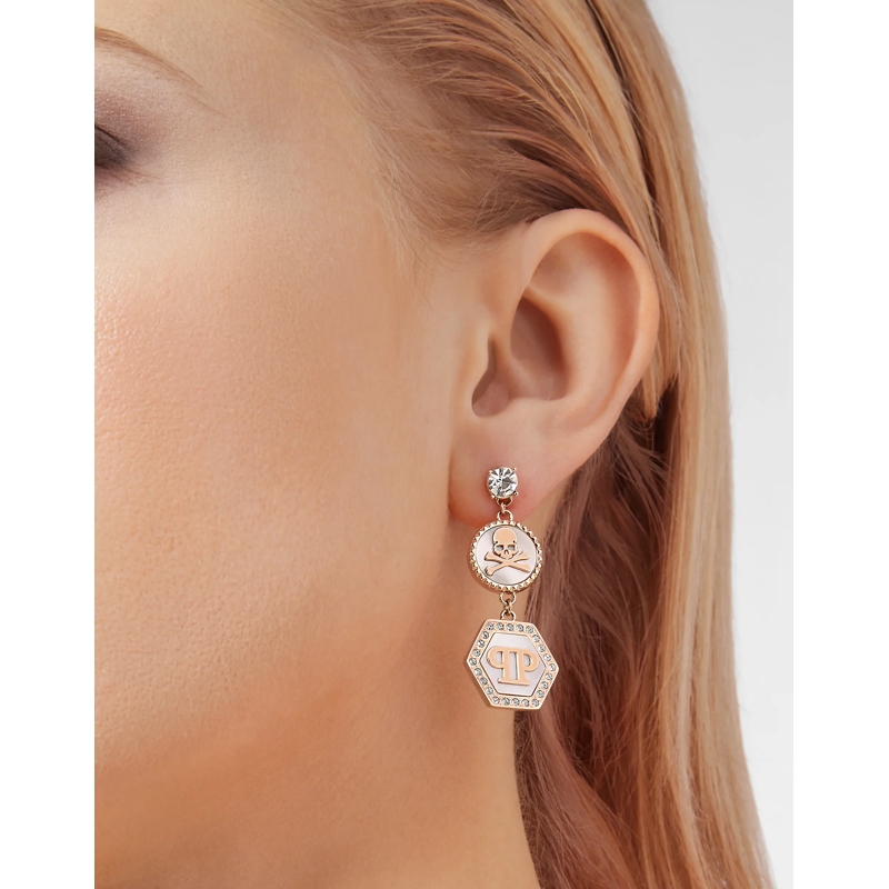 Philipp Plein Ohrhänger Ohrringe Plein Mini Logo rosa(Image 4)