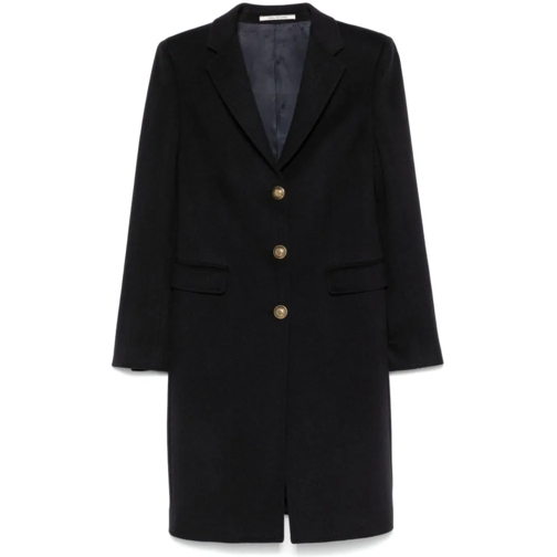 Tagliatore Blazer Navy Blue Cashmere Textured Coat Blue