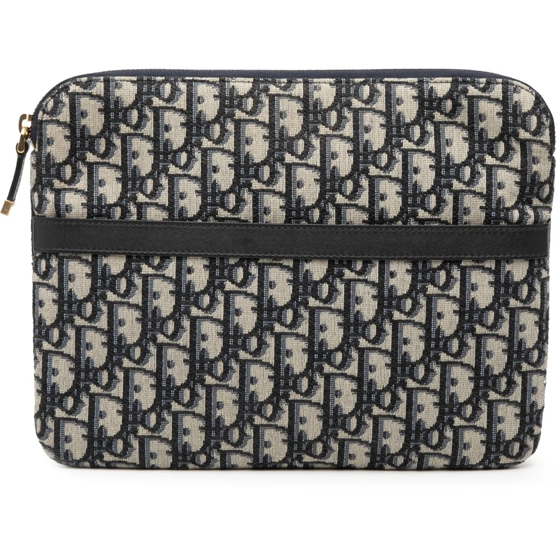 Christian Dior Clutch Oblique Canvas Clutch blau