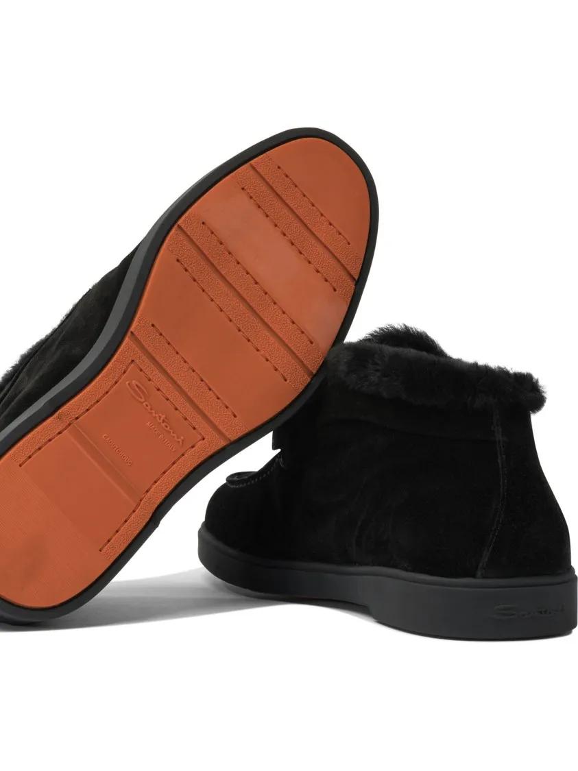 Thumbnail - Santoni Stiefel - "Desert" Ankle Boots With Fur - Gr. 38 (EU) - in Schwarz - für Damen