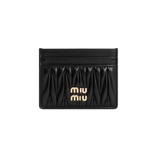 Miu Miu Lamb Leather Credit Card Case Black Kaartenhouder