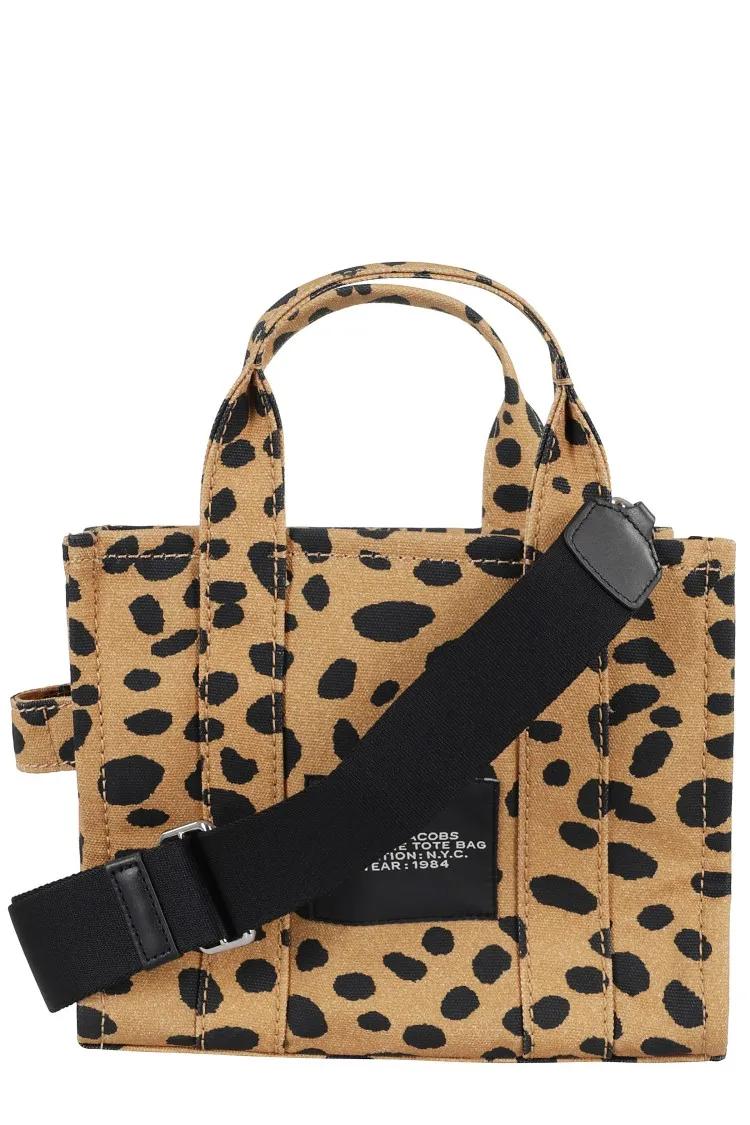 Marc Jacobs Shoppers & Totes Leopard Print Canvas Tote With Embossed Logo in bruin
