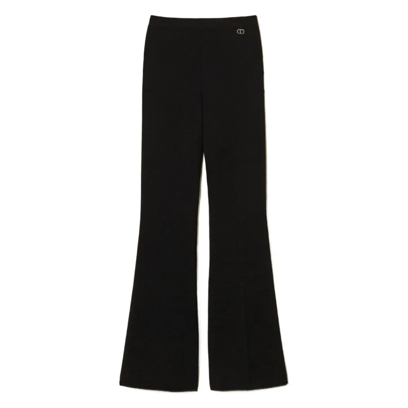Twin-Set  Straight-Leg Tailored Trousers With Fitted Waistba Black