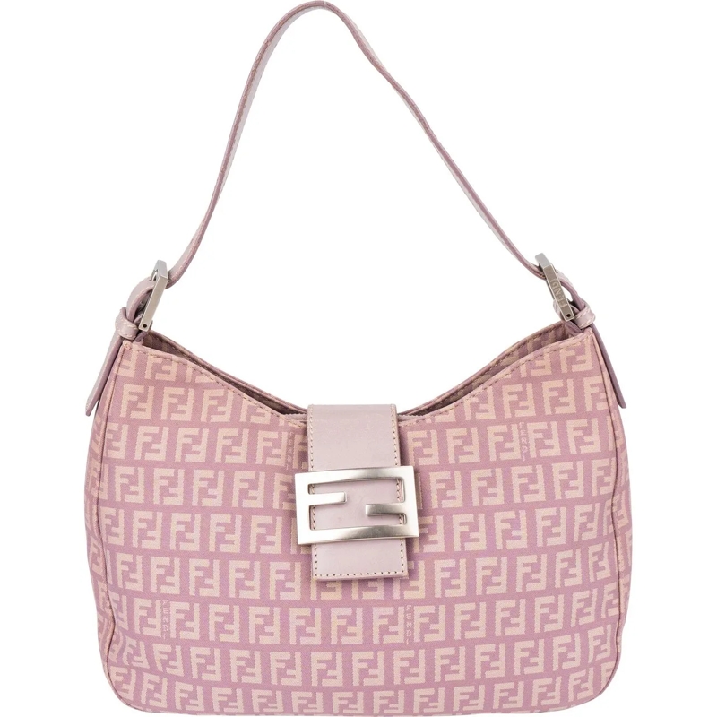 Fendi Schultertasche Fendi Lilac FF Monogram Baguette Buckle Handbag lila