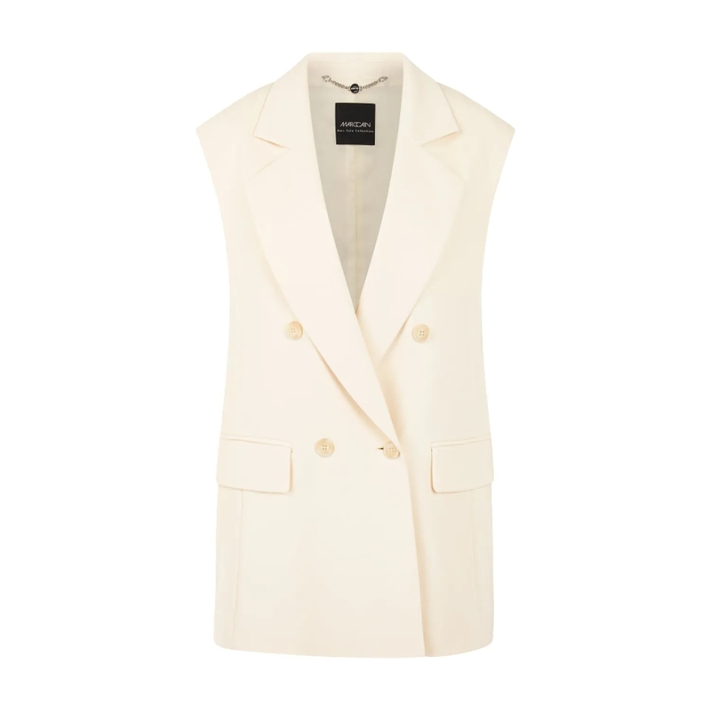 Marc Cain Weste Ärmellose Blazer-Weste weiß