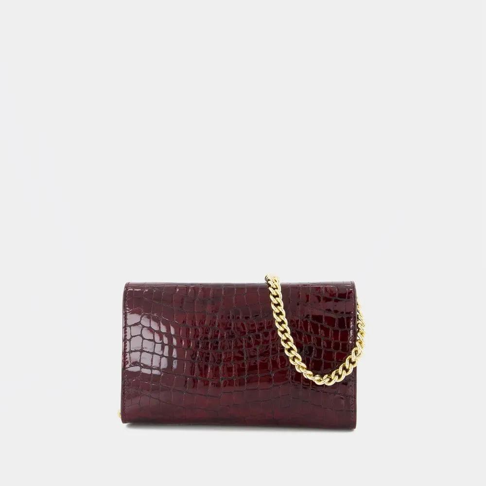 Anine Bing Clutches Elly Small Clutch Leather Burgundy in rood