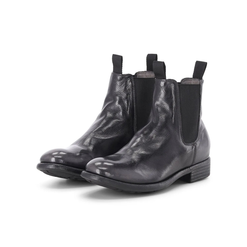 Officine Creative Chaussures à lacets Boots Calixte aus Leder schwarz