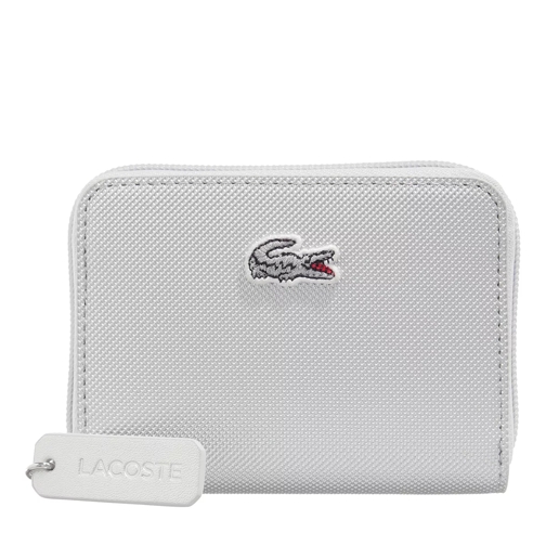 Lacoste Xs Zip Coin Wallet Silver Portemonnaie mit Zip-Around-Reißverschluss