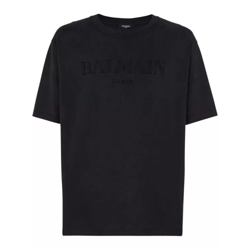 Balmain Black Logo-Print T-Shirt Black 