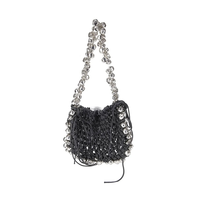 Niccolò Pasqualetti Sac à bandoulière Woven Black Nylon Minibag Black