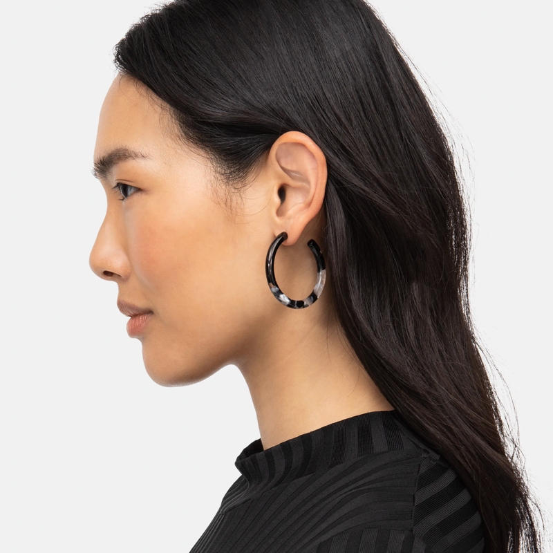 Liebeskind Berlin Ohrstecker Edelstahl Acetat Statement schwarz(Image 2)