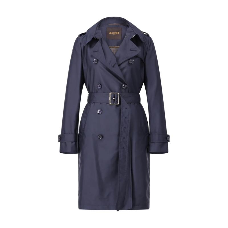 Moorer  Navy Blue Trench Coat Blue