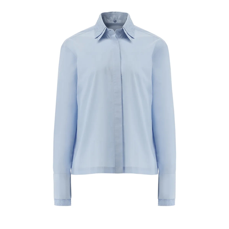 VAN LAACK Bluse Bluse Modern Fit Uni blau