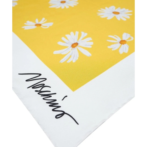 Moschino Écharpe en laine Silk scarf with floral pattern gelb (Image 3)