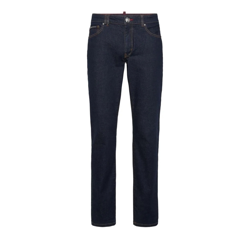 Philipp Plein Jeans mit geradem Bein Supergerader Schnitt dunkel-blau