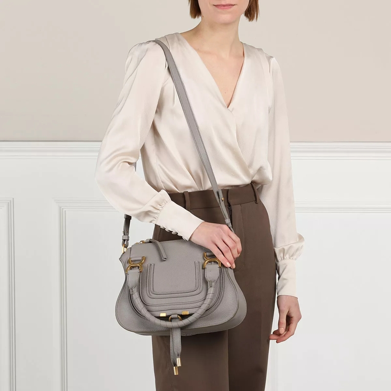 Chloé Tote Marcie Shoulder Bag Small Cashmere Grey(Image 3)