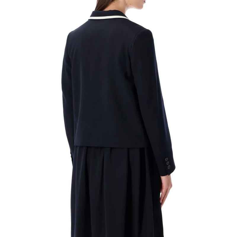 Comme des Garcons Blazer Girl Wool Blazer With Contrast Trim Black