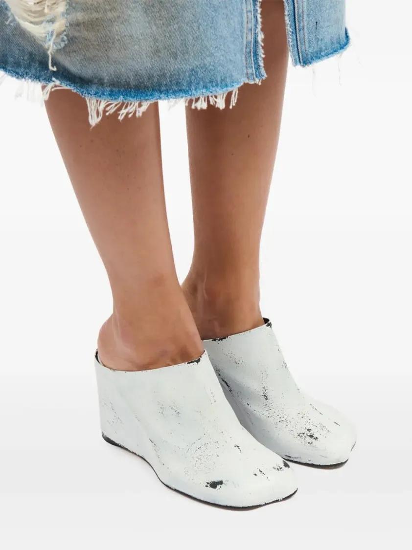 Thumbnail - MM6 Maison Margiela Slipper & Pantoletten - Leather Mules - Gr. 39 (EU) - in Weiß - für Damen