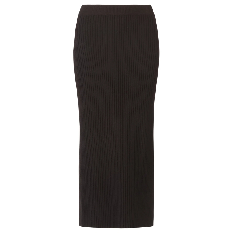 Apart Maxirock Rippenstrickrock schwarz