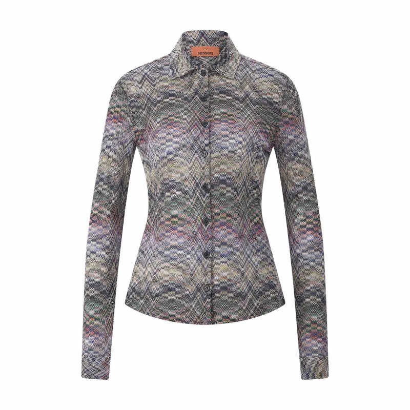 Missoni Bluse Bluse im Zickzack-Design mehrfarbig