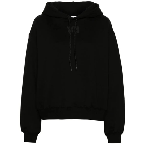 Alexander Wang Logo-Print Cotton Hoodie Black Chemises