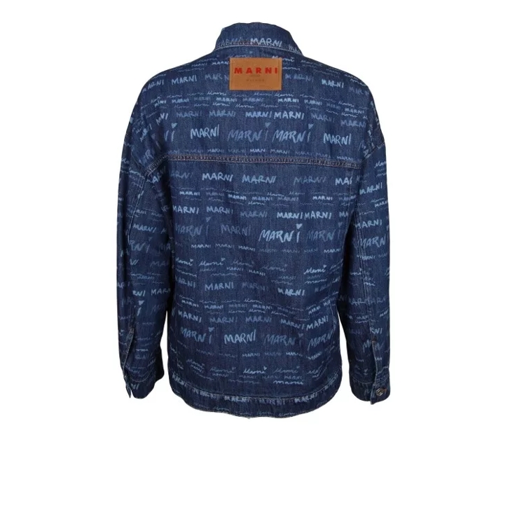 Marni Mega Oversized Jacket In Denim Blue | Jeans