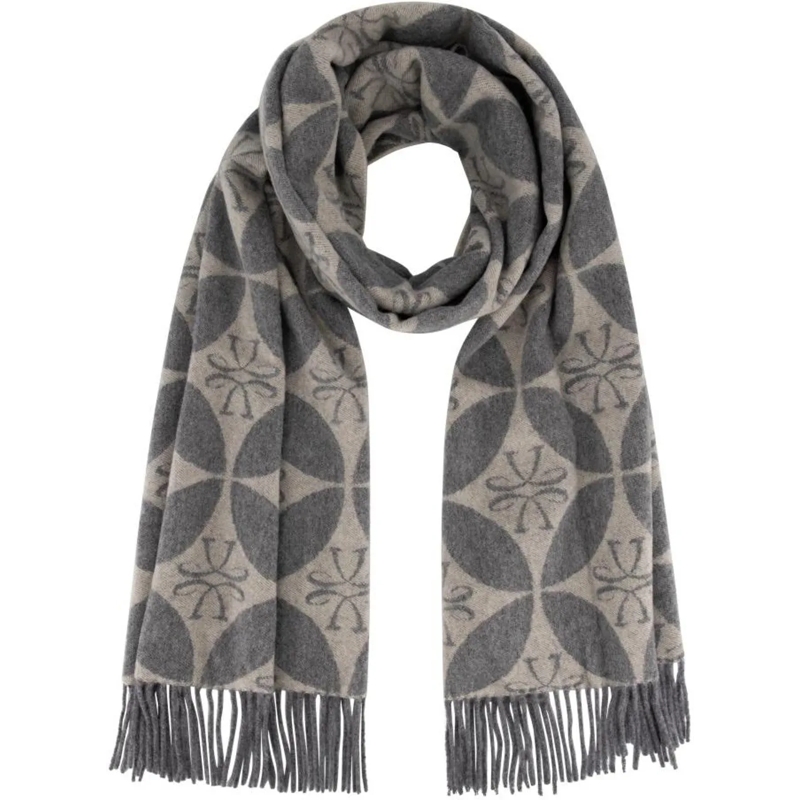 Jacob Cohen Wollschal Sciarpa Jacquard C/frange grau