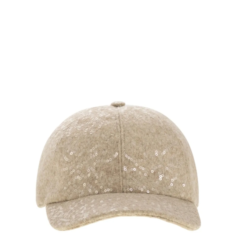Peserico Hoed Sequinned Baseball Cap Neutrals