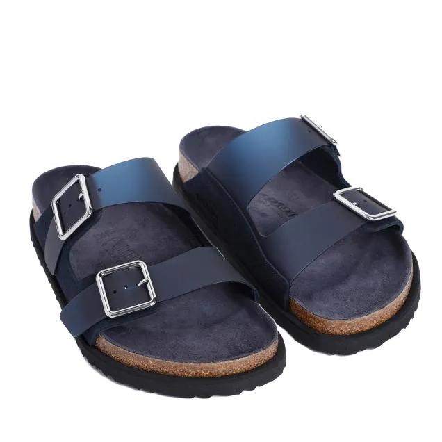 Birkenstock Loafers & Ballerinas - Arizona Dark Navy Suede And Pvc Sandals - Gr. 42 (EU) - in Blau - für Damen