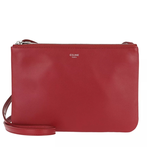 Celine Trio Handle Bag Leather Red Borsetta a tracolla