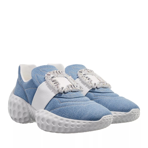 Roger Vivier Viv Run Platform Rubber Sole Casual Style Blue Slip-On Sneaker