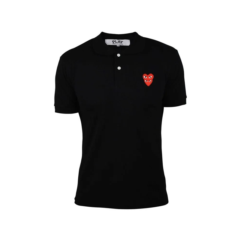 Comme des Garcons Polohemd Black Cotton Polo Shirt Black