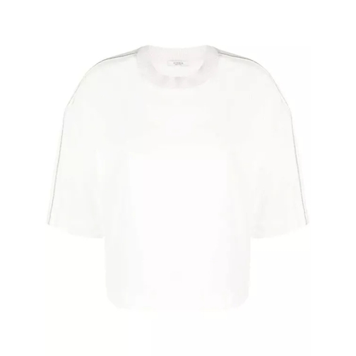 Peserico Appliqué-Detail Half-Sleeve T-Shirt White 