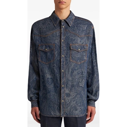 Etro T-Shirts denim overshirt darkblue (navy) blau