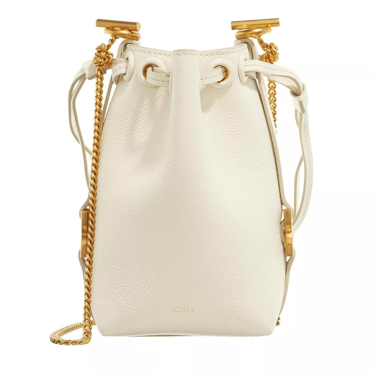 Chloé Beuteltasche - Marcie Mikro Bucket Bag - Gr. unisize - in Creme - für Damen