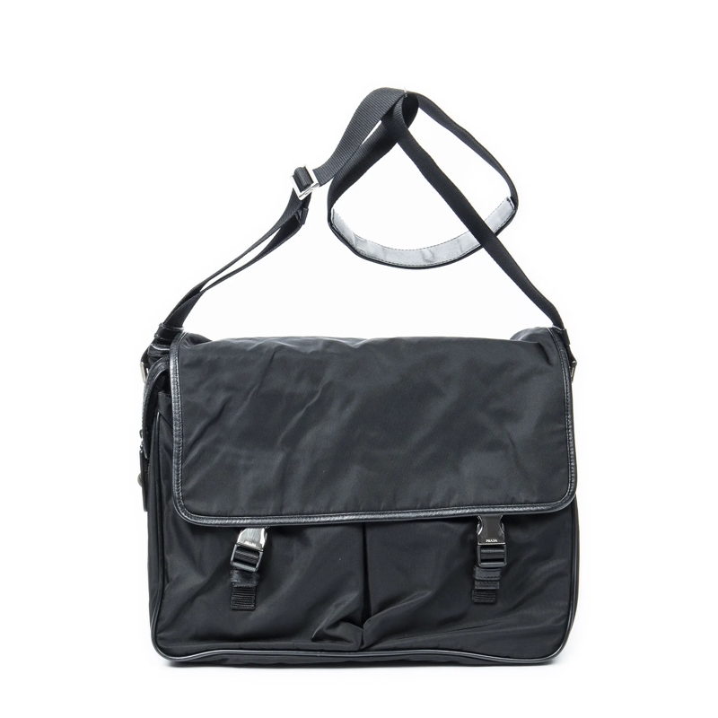 Prada Crossbody Bag Large Flap Messenger schwarz