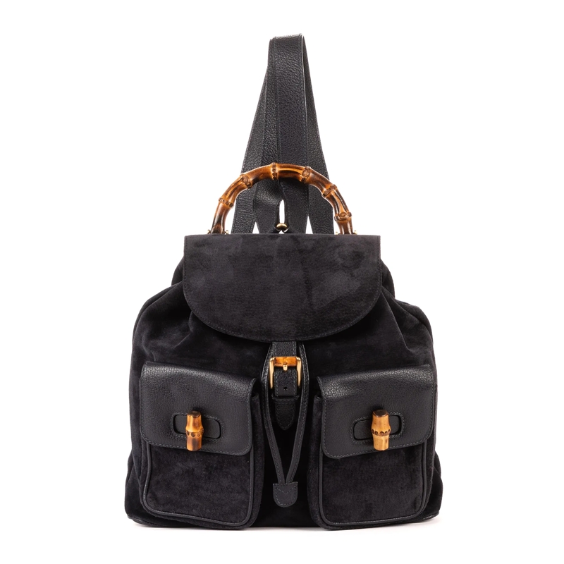 Gucci Crossbody Bag Large Bamboo Backpack blau