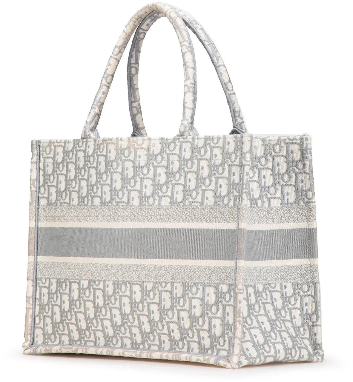 Thumbnail - Christian Dior Shopper - 2022 Medium Oblique Canvas Book Tote - Gr. unisize - in Grau - für Damen